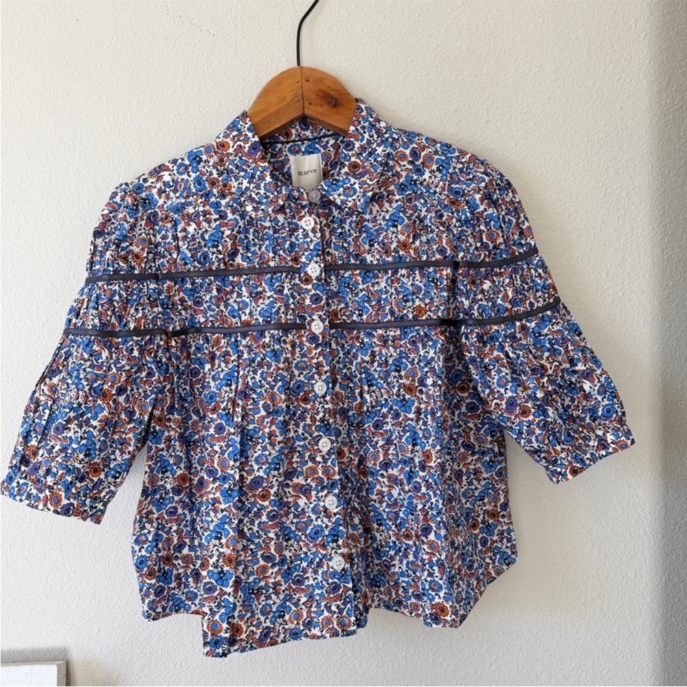 NWT The Leandra Shirred Yoke Blouse by Maeve - Picture 6 of 8